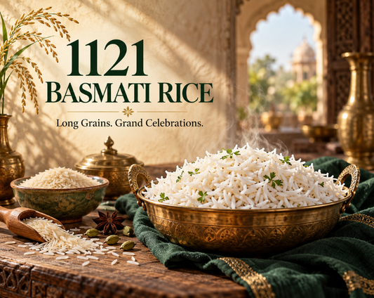 1121 basmati rice grains — extra-long, aromatic basmati rice by Hariom Atta & Spices