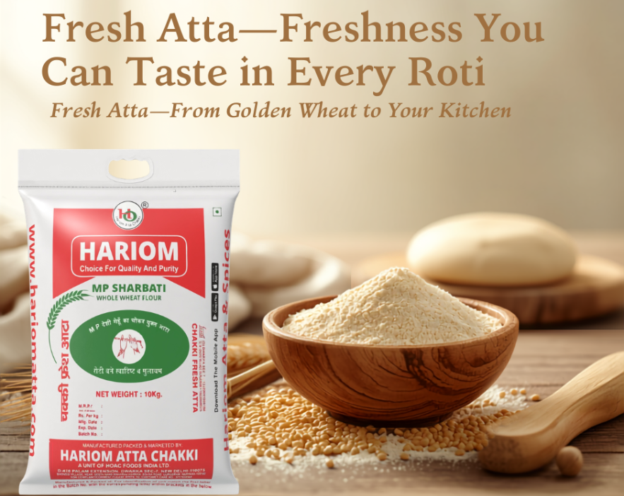 Fresh Atta Online | Fresh Chakki Atta & Wheat Flour – Hariom