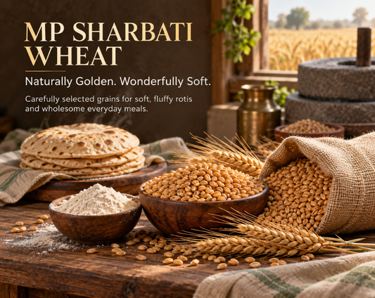 MP Sharbati wheat grain from Madhya Pradesh fields