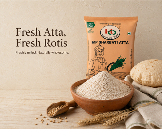 Fresh atta and fresh chakki wheat flour for soft rotis