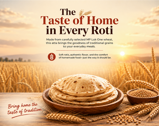 Hariom Lokwan wheat grains for everyday rotis and parathas, available in bulk packs at an affordable price.
