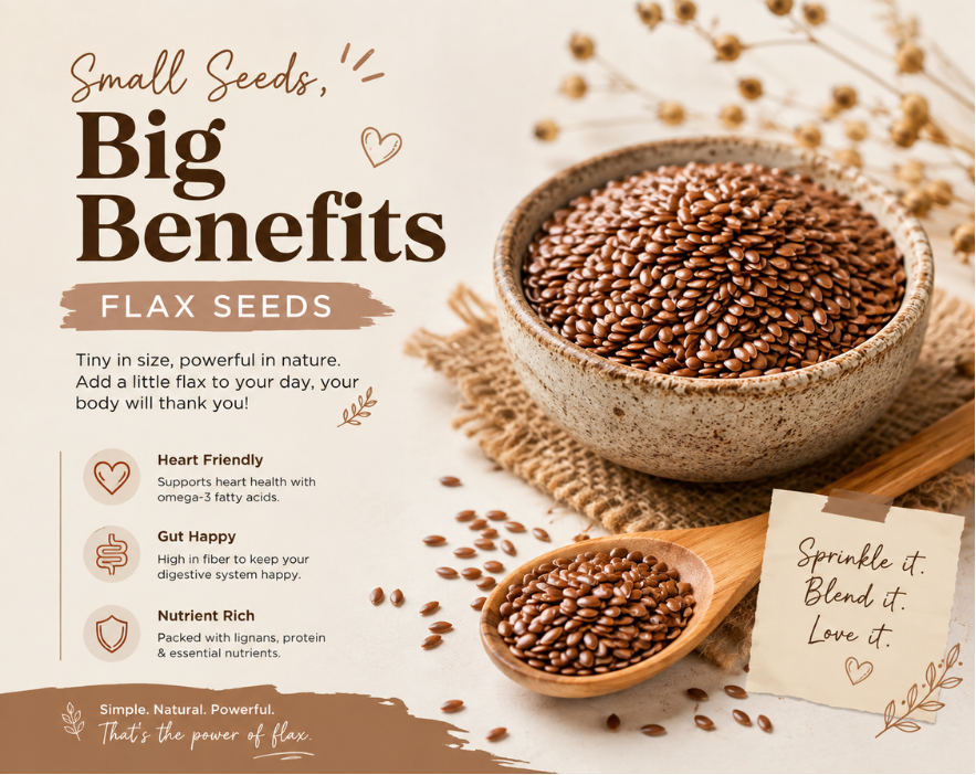 Buy pure whole flax seeds (alsi ke beej) online from Hariom. Naturally rich in Omega-3 & fibre, no preservatives, hygienically packed. Order now.