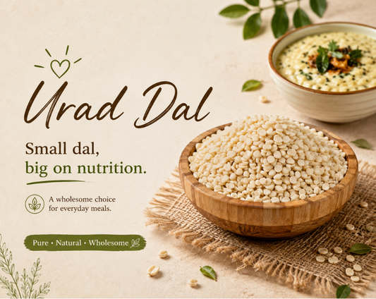 Best urad dal brand - Hariom premium split urad dal pack with high protein, available for urad dal online purchase.